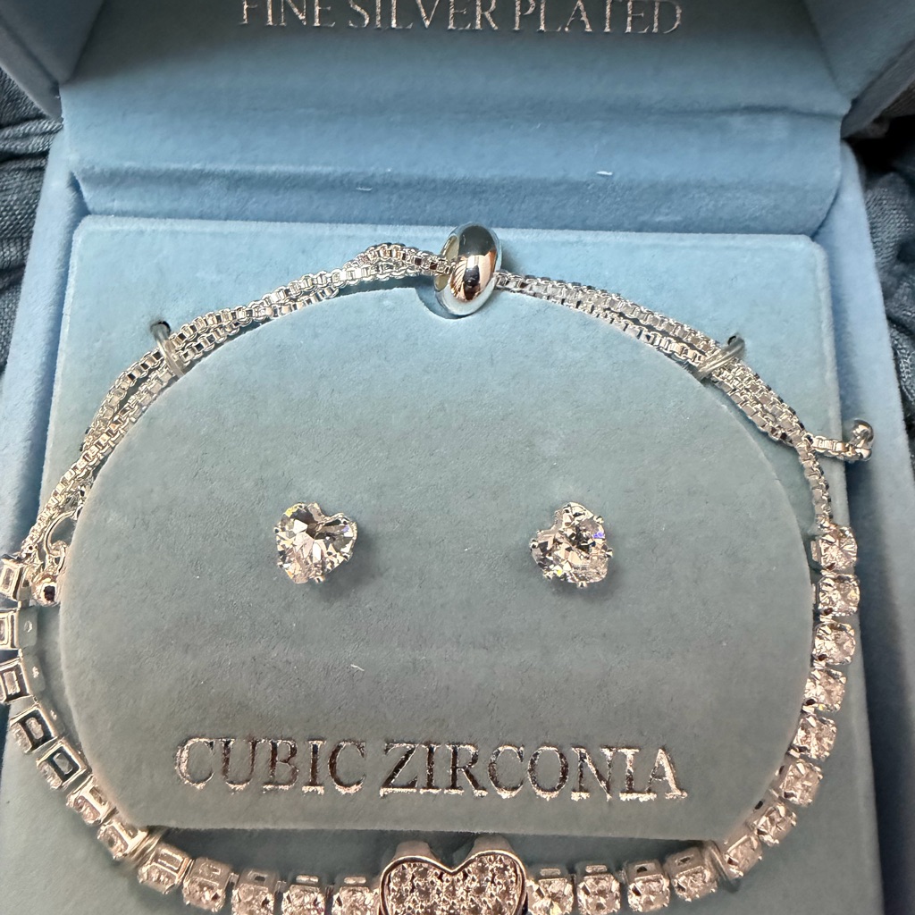 Cubic Zirconia Silver Plated Jewelry Set 30$